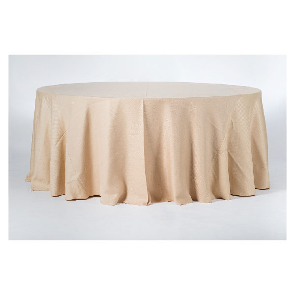 Fine Burlap Brown Round Table Linen, Burlap Table Cloth Round