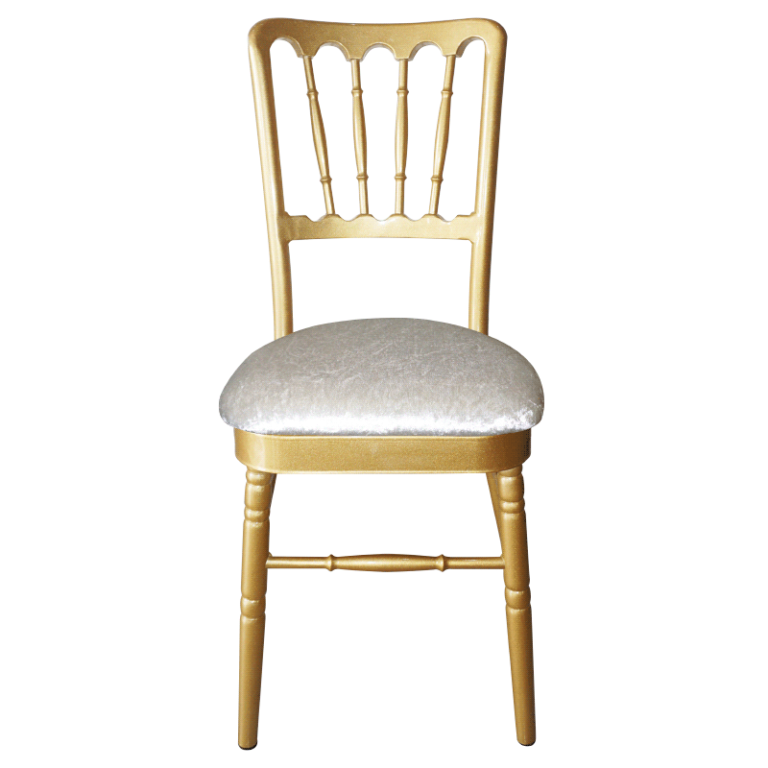 Parker Gold Chair with White Cushion The Lounge