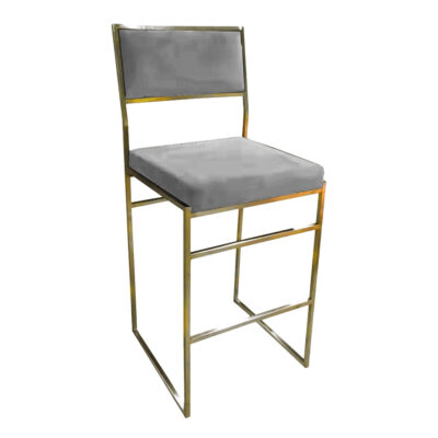 Claire stool gray cushion gold