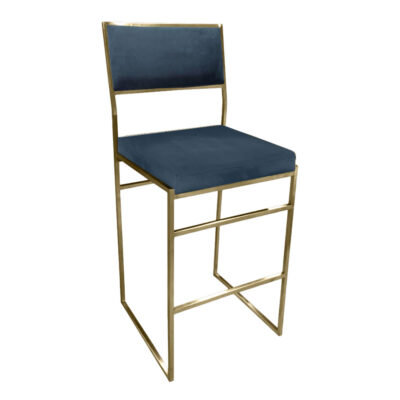 Claire Stool Gold Green Cushion