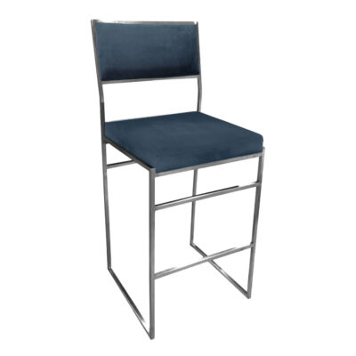 Claire Stool Silver Green Cushion