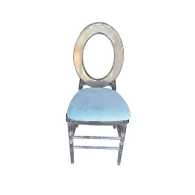 Beverly Clear Chair - Sky Blue Cushion