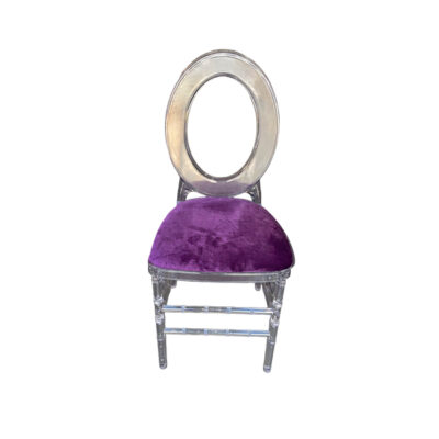 Beverly Clear Chair - Puple Cushion