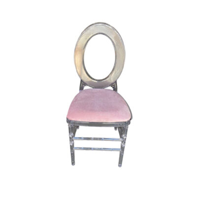 Beverly Clear Chair - Pink Cushion