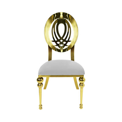 Artemis Gold Chair - White Cushion