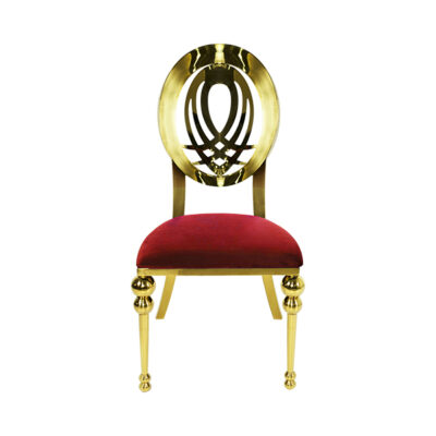 Artemis Gold Chair - Red Cushion