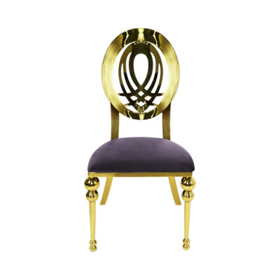 Artemis Gold Chair - Lilac Cushion