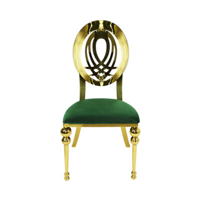 Artemis Gold Chair - Green Cushion
