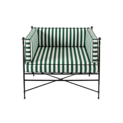 Montriani Armchair White/Green Stripes