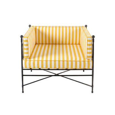 Montriani Armchair White/Yellow Stripes